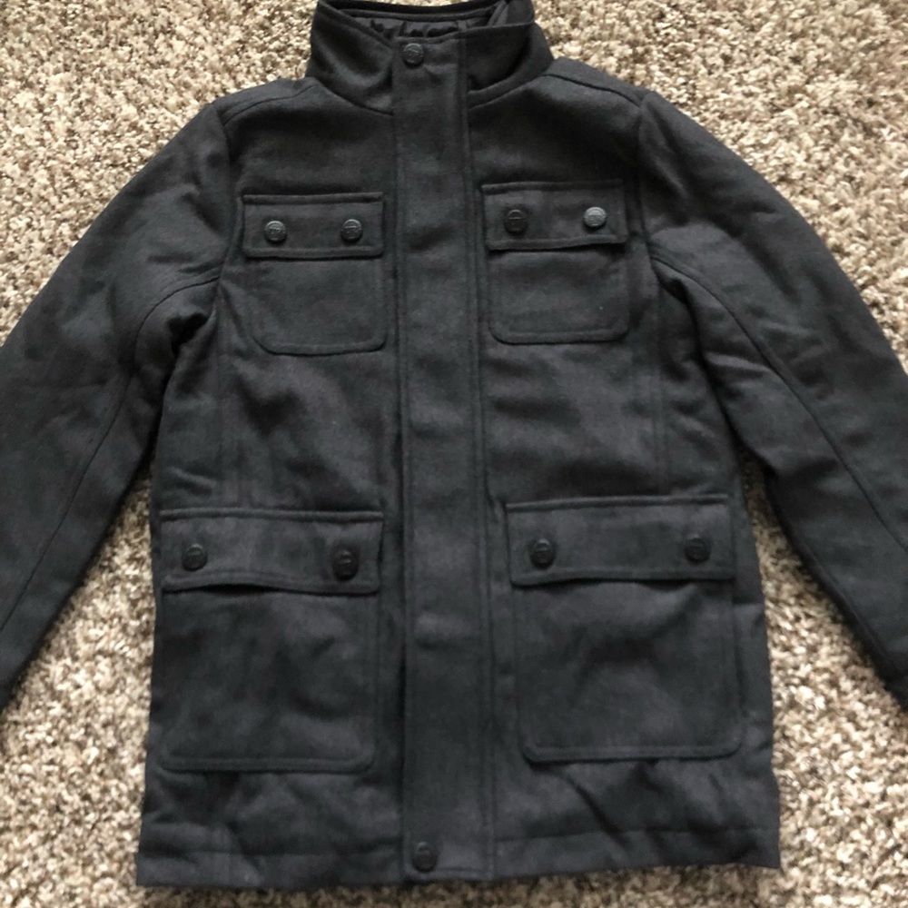 Brand new boys size 10 wool dress coat with zippers.